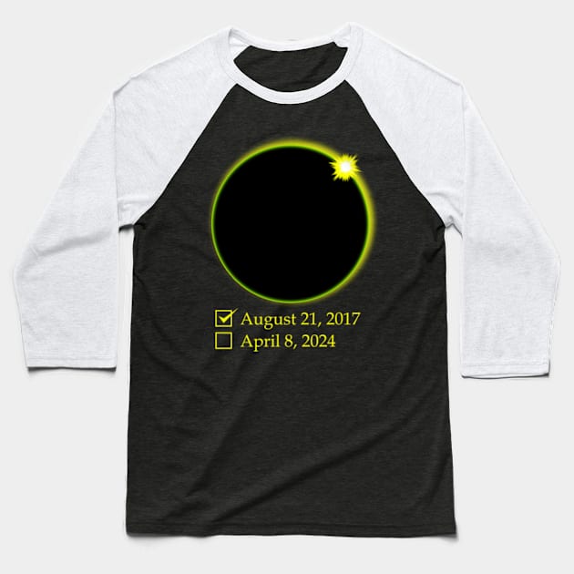 Solar Eclipse checklist Baseball T-Shirt by Emma Creation